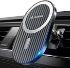 Upgraded for Magsafe Car Mount Pro [Strongest Magnet, Big Phone Friendly] 360° Rotation Magnetic Phone Holder for Car Vent for iPhone 17 Pro Max 16/15/14/13/12 Samsung S26/S25 (Carbon Fiber)