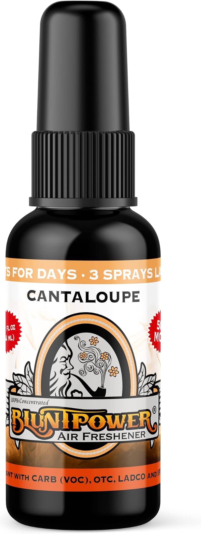 (Cantaloupe, 1 Pack) Concentrated Air Freshener for Room and Car Spray - Oil-Based Diffuser Spray Bottle - Long-Lasting Bathroom Spray, Car Freshener, & Odor Eliminator Spray