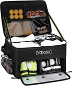 Golf Trunk Organizer, Waterproof Car Golf Locker with Separate Ventilated Compartment for 2 Pair Shoes, Golf Storage for Balls, Tees, Cap, Clothes, Gloves, Accessories, Gifts for Men, Women