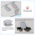 Sunglass Holder for Car Visor, Light Gray, 2 Packs | Suede Cloth, Magnetic, Organizer for Car Accessories