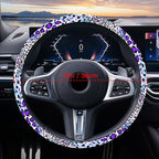 Car Steering Wheel Cover for Women Men, Non-Slip Breathable Cute Steering Wheel, Purple Leopard Steering Wheel Protector, Car Accessories, Universal 14" 02/2-15" Fit Auto, Suvs