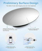 Side Rear View Oval-Shaped Automobile Rear Blind Spot Mirror [Pack od 2 sets], 360 Degree Rotating Design, Automobile Side Mirror Wide Angle Mirror Safety Convex Rearview
