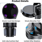 Car Cup Holder Expander 2 in 1，Expandable Cup Holder with 360°Adjustable Base，Compatible with Hydro Flask, Yeti, Nalgene, Other Large Bottles Drinks Mugs, Expandable to 2.87"-6" (Black)
