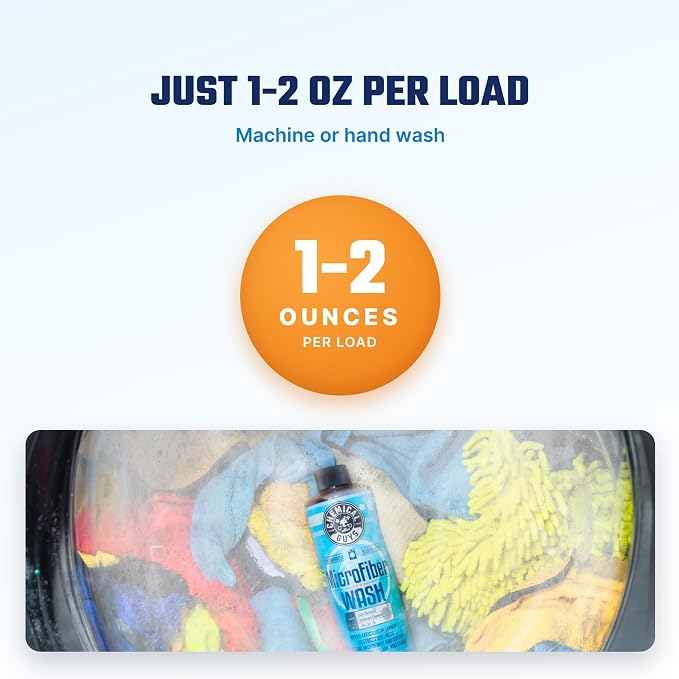 Microfiber Wash Detergent, Concentrated, Fresh Citrus, 64 oz | Microfiber-safe concentrate for towels, mitts, and pads; lifts dirt, grease, and wax, restores softness, no softener needed