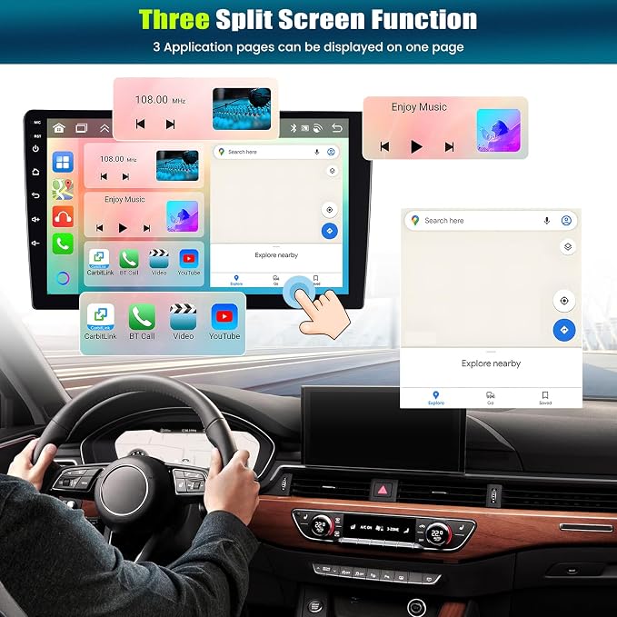 [6+128G] 8-Core Android 15 Car Stereo for Hyundai 2016-2018 with Wireless Carplay&Android Auto,9 Inch Car Radio with Mirror Link Bluetooth FM/RDS WiFi GPS SWC Dual USB+AHD Backup Camera