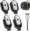 Wireless LED Lights for Car 4PCS with Base, Button and Remote Control Interior Ambient Strobe Light, USB-C 120H 8 Colors IP65 Waterproof Rechargeable Underglow Light for Cars, Trucks, Motorcycle