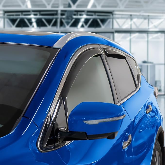 Goodyear Shatterproof in-Channel Window Deflectors for Nissan Murano 2015-2024, Rain Guards, Window Visors for Cars, Vent Deflector, Car Accessories, 4 pcs - GY008125