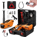 Electric Car Jack Kit 5 Ton 12V Floor Jack Portable Hydraulic Car Jack with Impact Wrench and Tire Inflator Pump for SUV Sedans Tire Change with LED Light, Lifting Height 4.7 to 18 Inch
