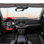 Microfiber Leather Steering Wheel Cover for Honda Accord,Civic,CR-V,HR-V,Pilot(Black+Red-Standard Size)