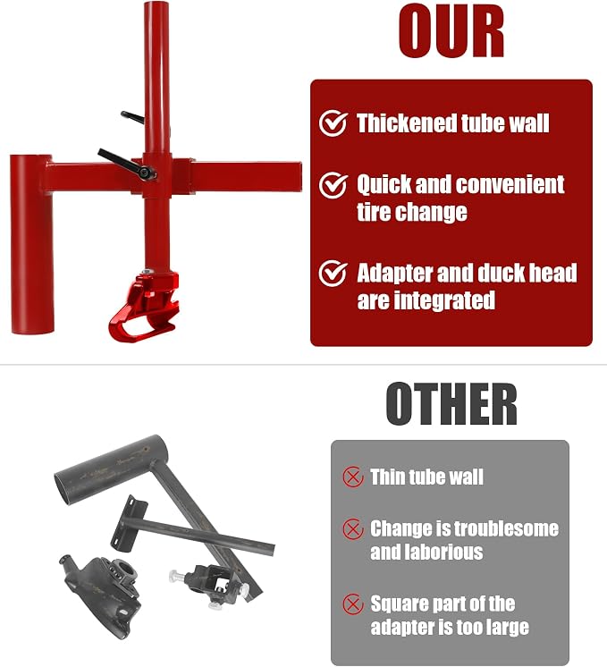 Upgrade Manual Tire Changer Duck Head Kit with Silver Cone, with Tire Changer Duck Head Fit for Most Car, Trucks, SUVs, ATV Tires (Without Silver Cone)