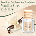 Hanging Car Air Freshener, 6 Pack Vanilla Cream Long Lasting & Refillable Air Freshener, Natural Plant Essential Oil Fragrance Aromatherapy Diffuser, Car Accessories Interior Set for Women & Men