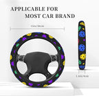 Rainbow Balls Steering Wheel Covers Universal 15 Inch Car Wheel Cover,Anti-Slip Breathable Car Accessories Protector Fit for Trucks,Sedans,SUVs,Vans