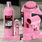 4 Ton / 8000 lbs Lifting Automotive Welded Hydraulic Bottle Jack for Car SUV Pickup, Auto Repair, with Manual Handle & Carrying Storage Case, Pink