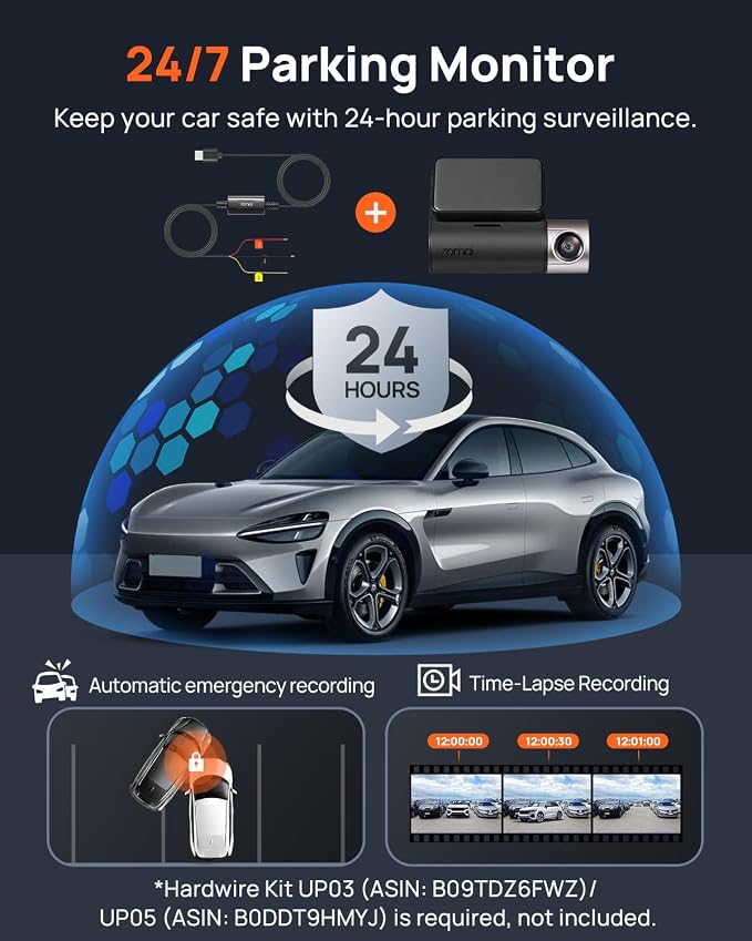 Dash Cam Front and Rear A510,1944P+1080P with STARVIS 2 IMX675 and 64GB Card, Dash Camera for Cars, 4G LTE Support, ADAS, Built-in GPS WiFi, APP Control, HDR, 24H Parking Mode, Loop Recording