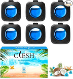 Car Air Fresheners, Ocean, 6-Pack, 4ml Each, Car Fresheners for Women Men, Long Lasting Air Freshener for Car Vent Clips, Car Refresher