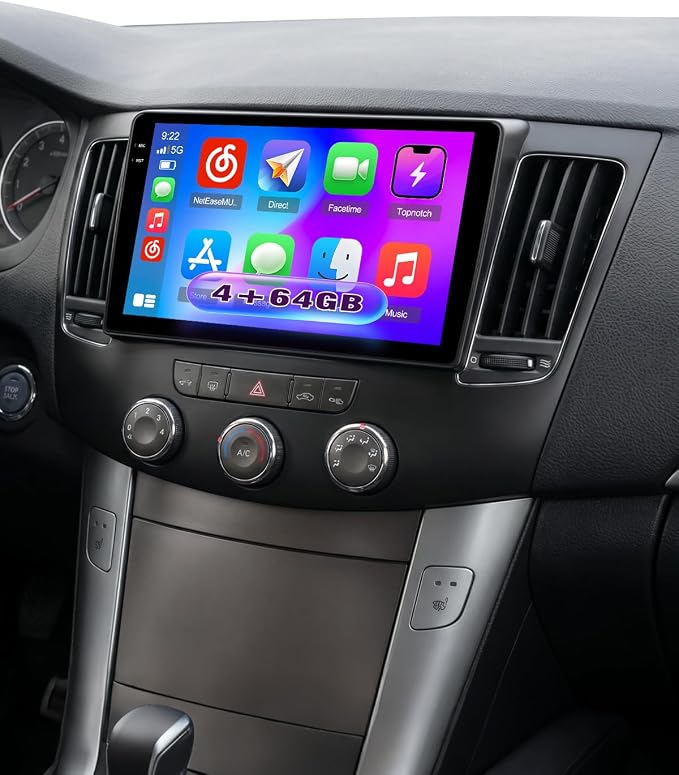 4+64G Android 15 Car Radio for Hyundai Sonata 2009-2010 (Manual A/C), 9" Incell Touchscreen Car Stereo Wireless CarPlay Android Auto, 5GHz WiFi, Bluetooth 5.0, EQ, GPS, 1280 * 720, Backup Camera, SWC