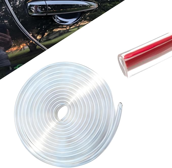 Car Door Edge Guards, Car Door Protector, 16Ft Rubber Seal Protector U Shape Edge Trim, Anti-Collision Auto Door Entry Guard Protective Strip Universal for Most Vehicles (Transparent, 5M)
