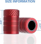 Tire Valve Stem Caps, Red, 4 pcs/Pack, Anodized Aluminum Tire Valve Cap Set, Corrosion Resistant, Universal Stem Covers for Cars Trucks Motorcycles SUVs and Bikes