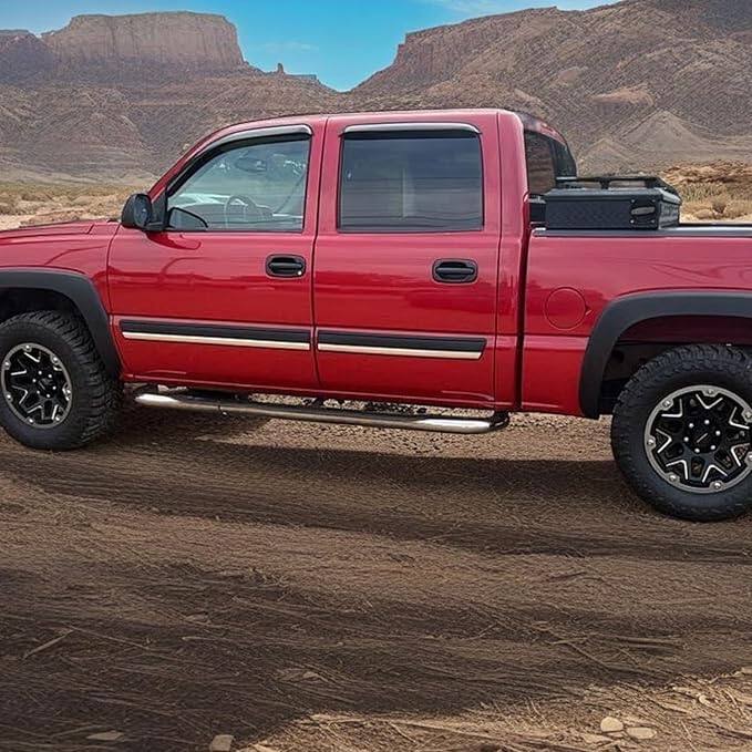 Side Window Visor Rain Guards Wind Deflectors Window Vent for Chevy Suburban Avalanche Silverado 1500 2500/GMC Yukon XL Sierra 1500 2500/Cadillac Escalade ESV Ext Crew Cab Pickup/SUV 4PCS