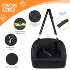 Dog Car Seat for Small Medium Dogs,Detachable Washable Dog Booster Seat Under 30lbs, Pet Car Seat Travel Bed with Storage Pockets and Dog Safety Belt (Black)