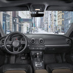 Car Steering Wheel Cover Small Size for Prius Civic Model 3 Model Y Camaro Rogue with 14-14 1/4 inches Outer Diameter, Black Microfiber Leather