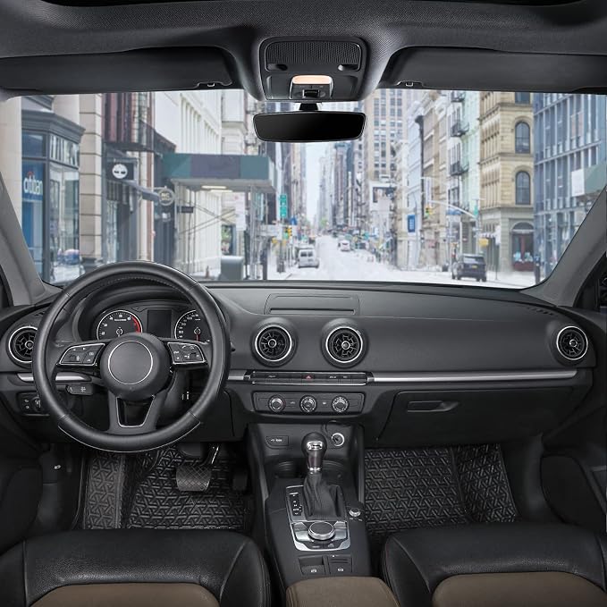 Car Steering Wheel Cover Small Size for Prius Civic Model 3 Model Y Camaro Rogue with 14-14 1/4 inches Outer Diameter, Black Microfiber Leather