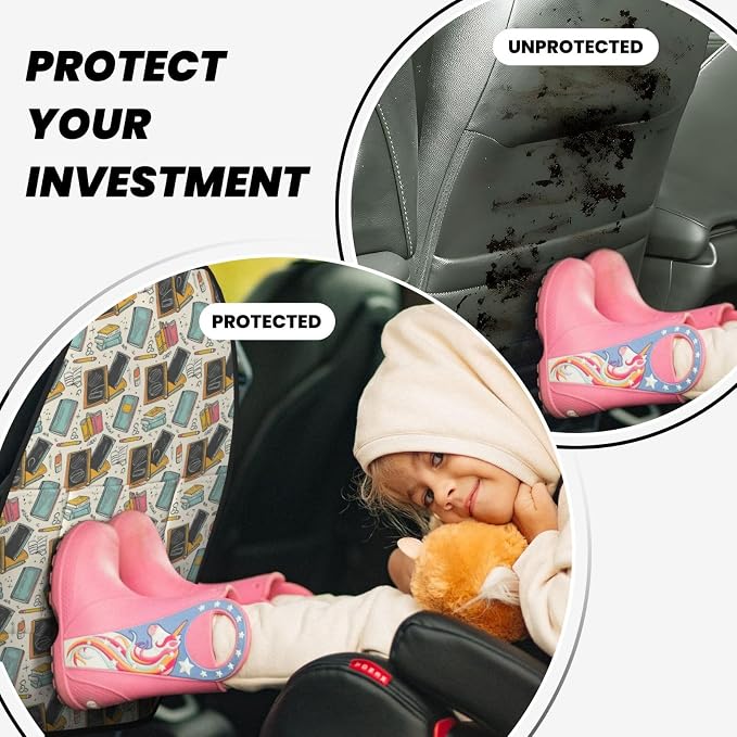 Classroom (3) For Car Seat Back Protector 2 Pack, Kick Mats For Kids And Pets, Backseat Seat Protector Cover For Car, Suv, Truck & Van