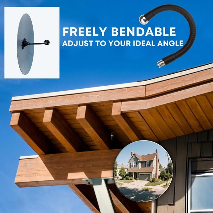 11.65 Inch Frameless 1.8mm Thick Acrylic Convex Mirror - Adjustable Wide Angle View Indoor Security Mirror for Garage Parking Warehouse Office and Corner Security Traffic, 2 Pack