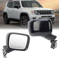 Right Passenger Side Mirror Compatible with Jeep Renegade 2015-2025 Temperature Sensor Heated Manual Folding Power Glass Paintable Black (5+2 Pins)