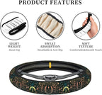 Magical Astrology Moon Star Steering Wheel Cover for Women Men Girls Car Accessories Decor Anti-Slip Neoprene Auto Steering Wheel Covers Protector Universal 15 Inch