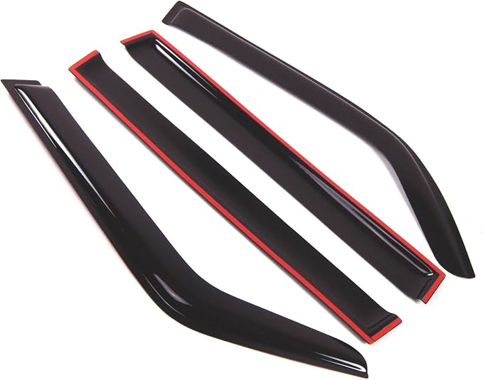 WD2-558 Dark Smoke 4 Pcs Set Window Visor (Outside Mount) Deflector Rain Guard Compatible with 1980-1990 Toyota Land Cruiser