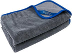 2-Pack Twist Pile Microfiber Car Drying Towel Gray 20 x 24 in | Ultra Absorbent, Scratch-Free, Lint-Free, Streak-Free Finish, Machine Washable