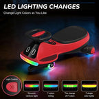 12V Electric Wiggle Car for Kids with Pedal, Display, Rechargeable Battery, LED Light, Bluetooth, Light-Up Wheels, Anti-Rollover, 2 Speeds, Ride on Toys, Birthday Gifts for Age 3+, 150Lbs