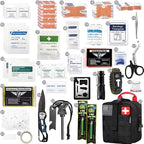 EVERLIT 250 Pieces Survival First Aid Kit IFAK EMT Molle Pouch Survival Kit Outdoor Gear Emergency Kits Trauma Bag for Camping Boat Hunting Hiking Home Car Earthquake and Adventures