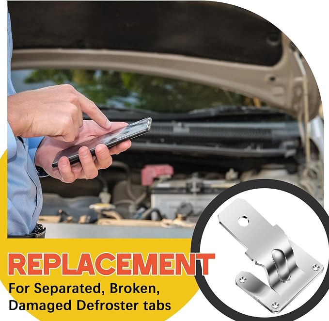6 Pcs Rear Window Defroster Replacement Tab, Rear Defroster Repair Kit Back Glass Window Defogger Repair Kit Universal Fit Cars