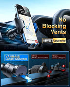 Phone Holders for Your Car 2026 Ultimate Phone Mount Military-Grade Windshield Dashboard Vent【Newest Best Strongest】 Cell Phone Car Mount for iPhone 16 Pro Max 15 Samsung Android,Blue