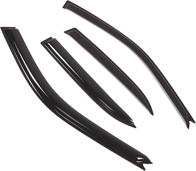 WD2-474 Dark Smoke 4 Pcs Set Window Visor (Outside Mount) Deflector Rain Guard Compatible with 2001-2005 Lexus IS300