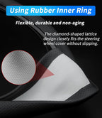 Deer Route Custom-Fit for Steering Wheel Cover, Premium Leather Car Steering Wheel Cover, Non-Slip, Breathable, for Accessories (C-Style,for Ad)