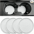 Car Cup Coaster, 4PCS Universal Auto Non-Slip Cup Holder Embedded in Ornaments Silicone Coaster, Car Interior Accessories Sets, White