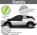 Extra Large Windshield Snow Ice Cover with Side Mirror Covers, Protects Windshield and Wipers from Weatherproof, Rain, Sun, Frost, Vehicles, Cars Trucks Vans and SUVs (94.5" x 65")