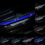 Car Door Sill Protector with Bling Rhinestones 2PCS Edge Guard Scuff Cover Anti-Scratch Strip Sticker Bumper Protector for Truck Car 1.96"x 23.62" (Blue)
