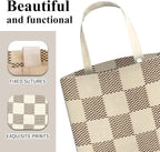 Car Trash Can, Cute Car Trash Bag, Hanging Car Organizer and Storage Bag, Trash Bin for Car Accessories, Vehicle, Travelling, Camping Luxury Beige Checkered
