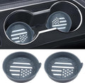 Car Cup Coaster Universal Non-Slip Silicone Cup Holder Insert Car Interior Accessories for Drink American Flag US Flag 2 Pack Grey
