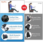 Lumbar Support Pillow for Car, Car Seat Back Support for Driving | Memory Foam Car Lumbar Support for Driving Seat, Car Back Cushion, Adjustable Straps, Lower Back Pillow, PU Leather, Black