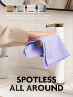 Microfiber Cleaning Cloth Rolls - 150 Sheets (Pink, Lavender) | 12'' by 12'', Super Absorbent, Lint-free, Tear-away Microfiber Towel Roll, for All-Purpose Cleaning