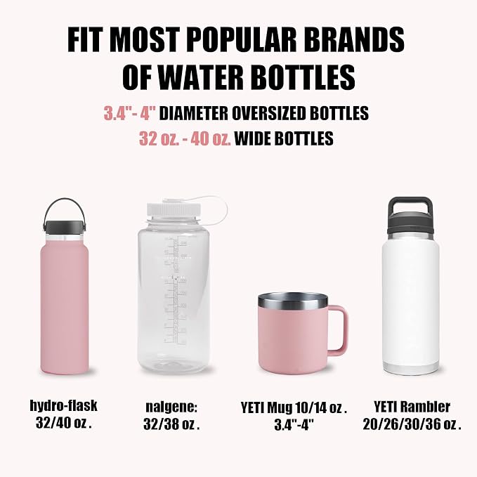 Upgraded Car Cup Holder Expander Adapter with Offset Adjustable Base, Compatible with Yeti 14/24/36/46oz Ramblers, Hydro Flasks 32/40oz, Other Large Bottles Mugs in 3.5"-4.0", Pink 1 Pack