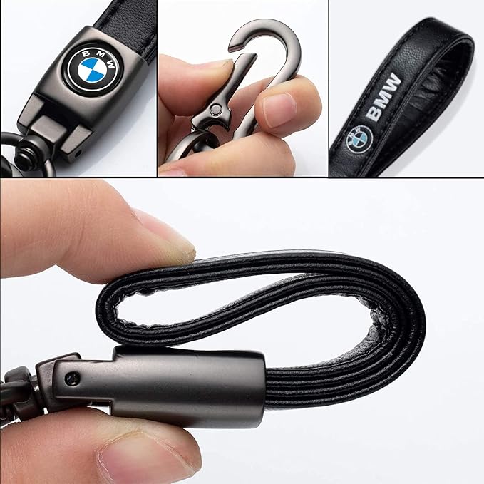 for BMW Keychain, Alloy Valve Stem Caps and Car Keyring Combo Compatible with BMW 1 3 5 6 Series X1 X3 X7 X5 X6 Z4 7 M Series, Black