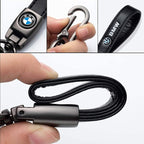 for BMW Keychain, Alloy Valve Stem Caps and Car Keyring Combo Compatible with BMW 1 3 5 6 Series X1 X3 X7 X5 X6 Z4 7 M Series, Black