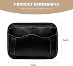 Car Seat Side Pocket Organizer, Multifunctional Auto Console Door Window Side Pocket Seats Storage Pouch, Leather Seat Gap Filler Organizer Pen Phone Holder for Most Vehicles (Black)