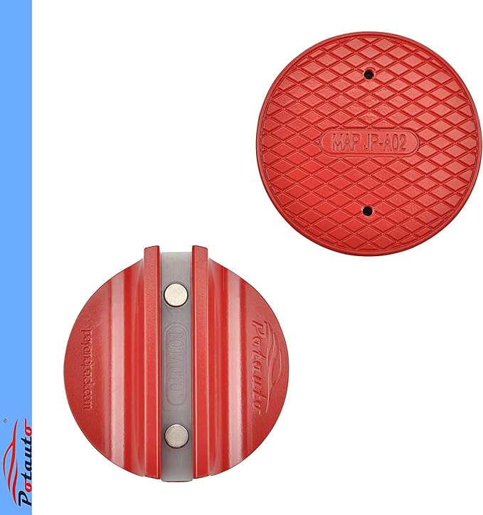 Universal Aluminum Grooved Magnetic Jack Pad Jacking Puck Pinch Weld (Slot Width 0.39 Inch) Frame Rail Adapter for Vehicles (Qty 1, Red)